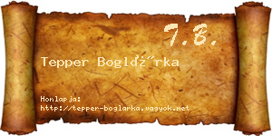 Tepper Boglárka névjegykártya